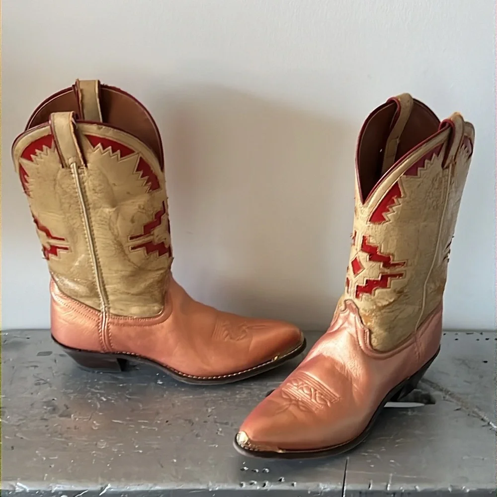 Vintage Cowboy Boots- Aztec Navajo Southwest - Picture 6 of 17